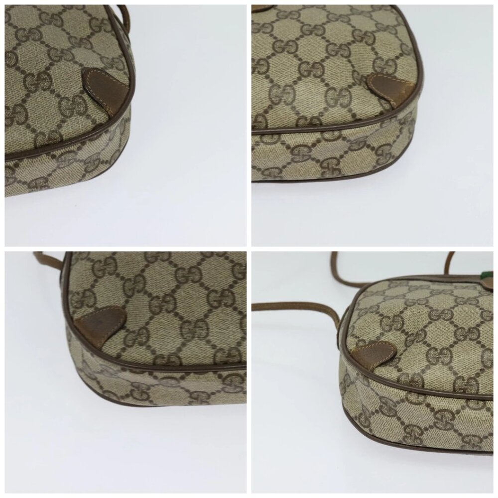 GUCCI GG Supreme Web Sherry Line Bag PVC Beige Gold - Picture 11 of 15